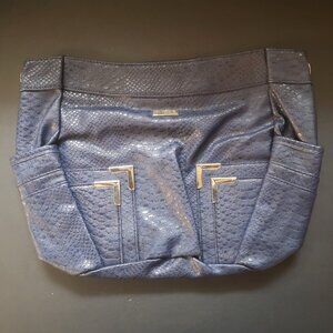 Miche McCall Faux Leather Demi Shell Navy Reptile Pattern w/ Silver Tone Lined